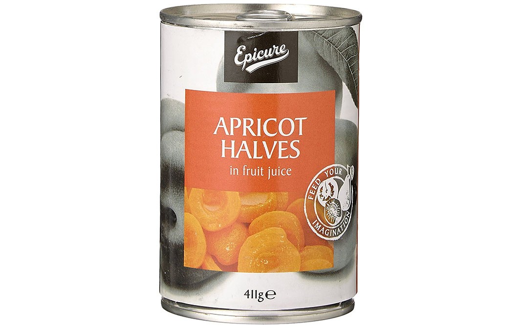 Epicure Apricot Halves In Fruit Juice   Tin  411 grams